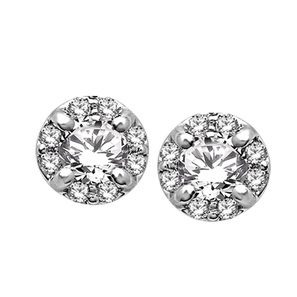 14K White Gold 1/2 Ct.Tw.Diamond Stud Earrings