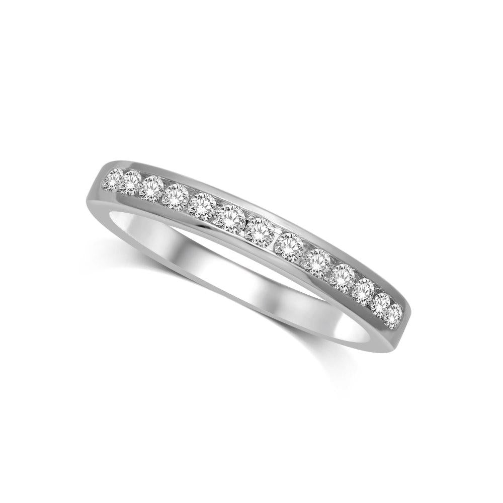 14K White Gold 1/5 Ctw Diamond Channel Set Machine Band