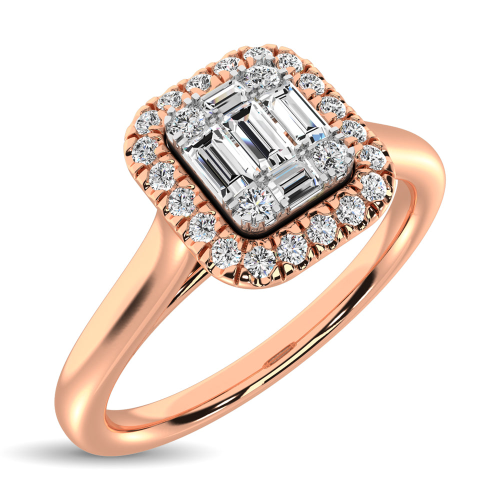 14K Rose Gold  1/4 Ct.Tw. Diamond Fashion Ring