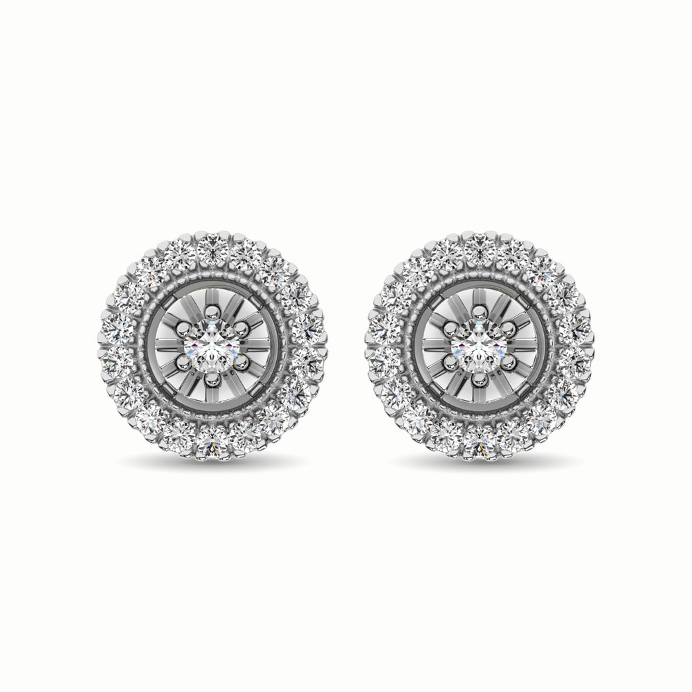 14K White Gold 1/3 Ct.Tw. Diamond Stud Earrings