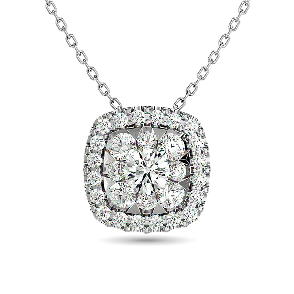 Diamond Round Shape Pendant 1/2 ct tw Round Cut in 14K White Gold