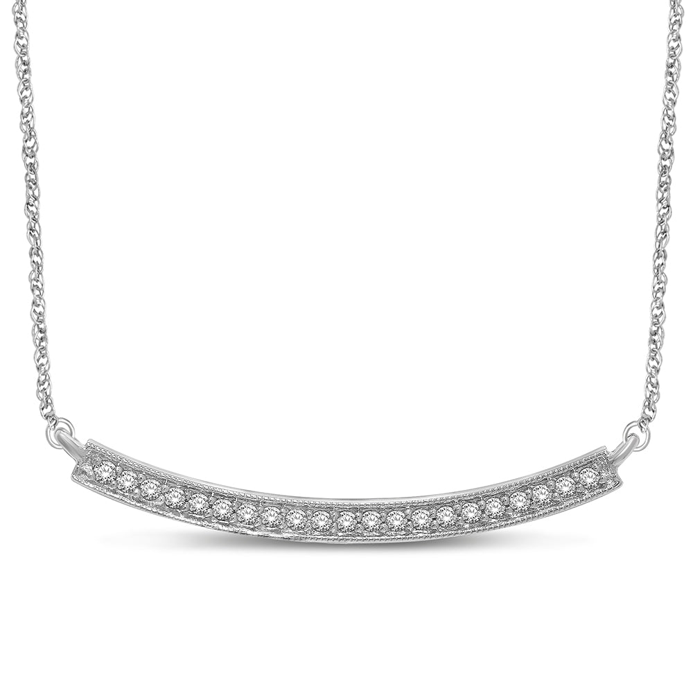 14K White Gold 1/6 Ct.Tw. Diamond Stackable Necklace