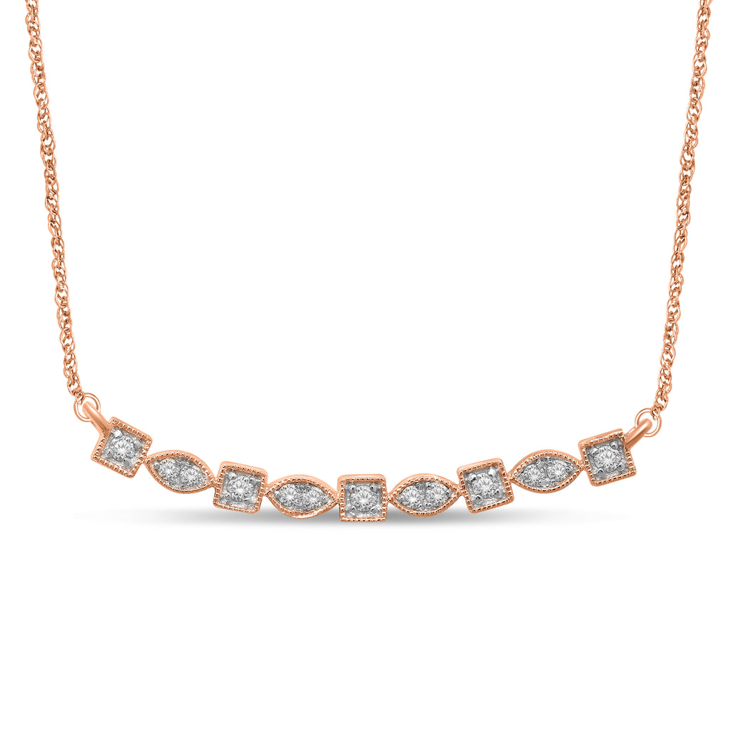 14K Rose Gold 1/5 Ct.Tw. Diamond Stackable Necklace