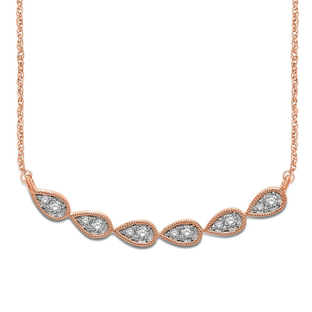 14K Rose Gold 1/8 Ct.Tw. Diamond Stackable Necklace